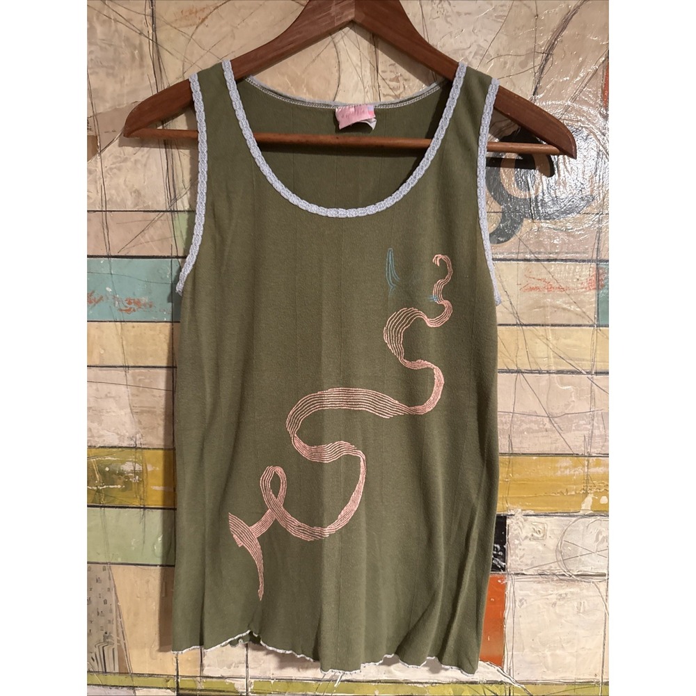Vintage Urban Outfitters‎ Lace Trim Tank Bird Retro